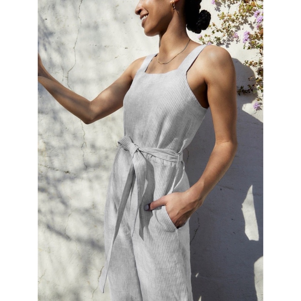 EVERLANE The Linen Square-Neck Jumpsuit
